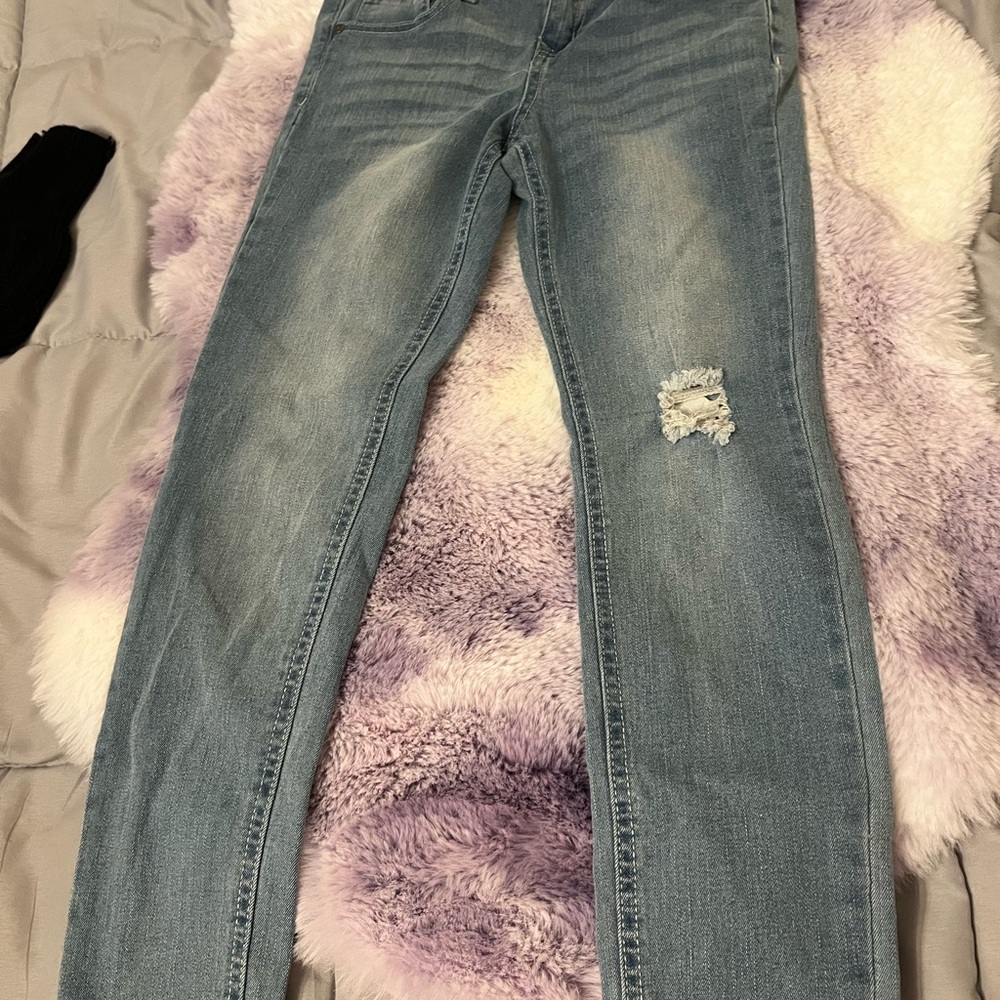 Blue denim jeans